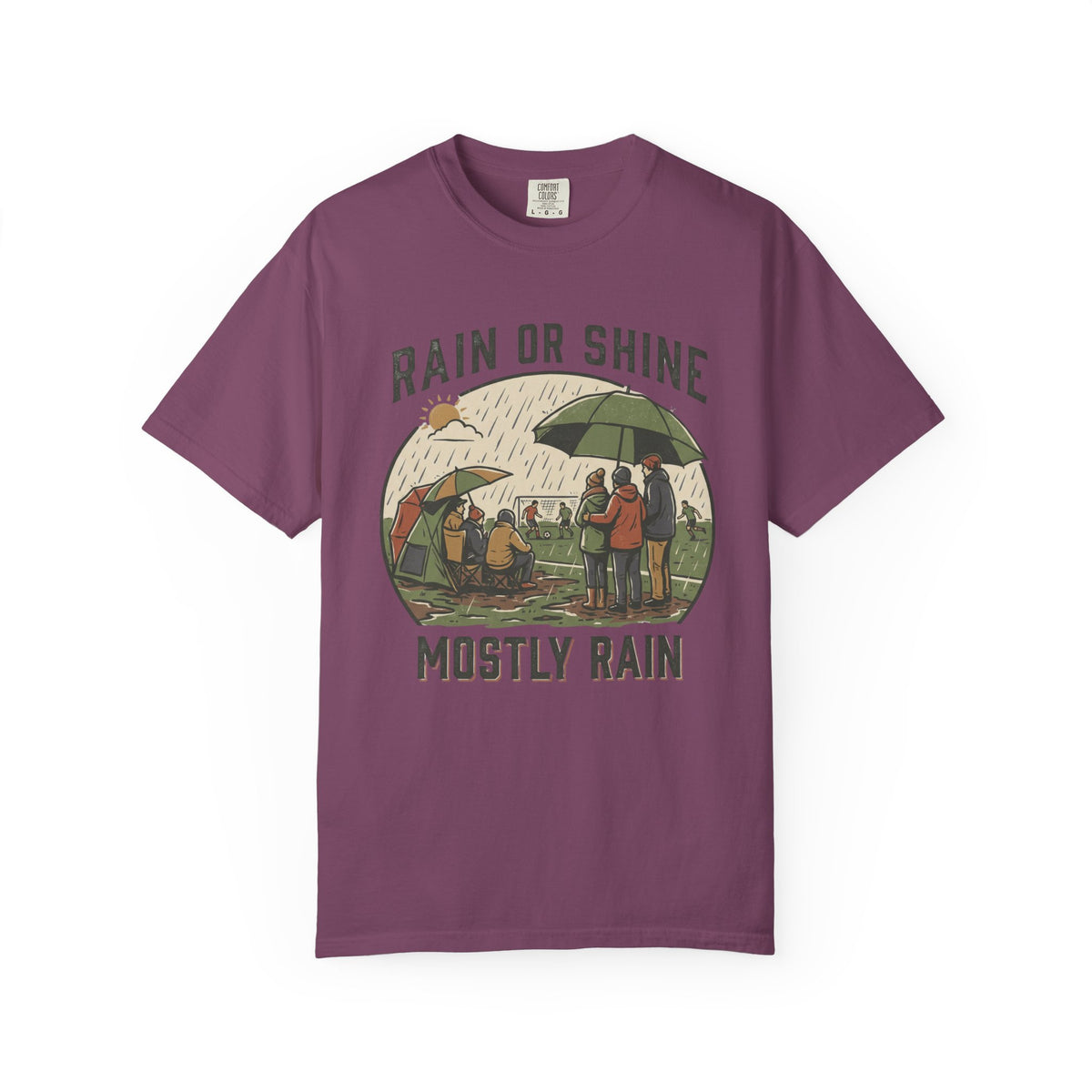 Rain Or Shine. Mostly Rain. Illustrated T-shirt