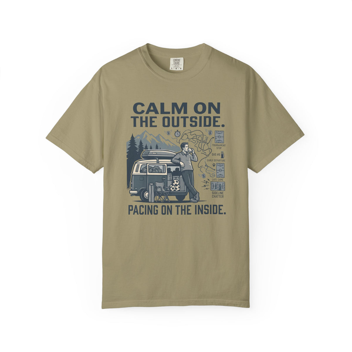 Calm On The Outside. Pacing On The Inside. Illustrated T-shirt