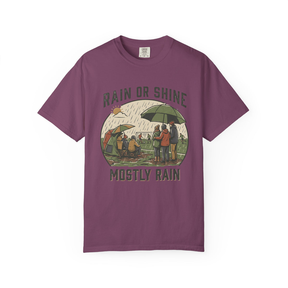 Rain Or Shine. Mostly Rain. Illustrated T-shirt