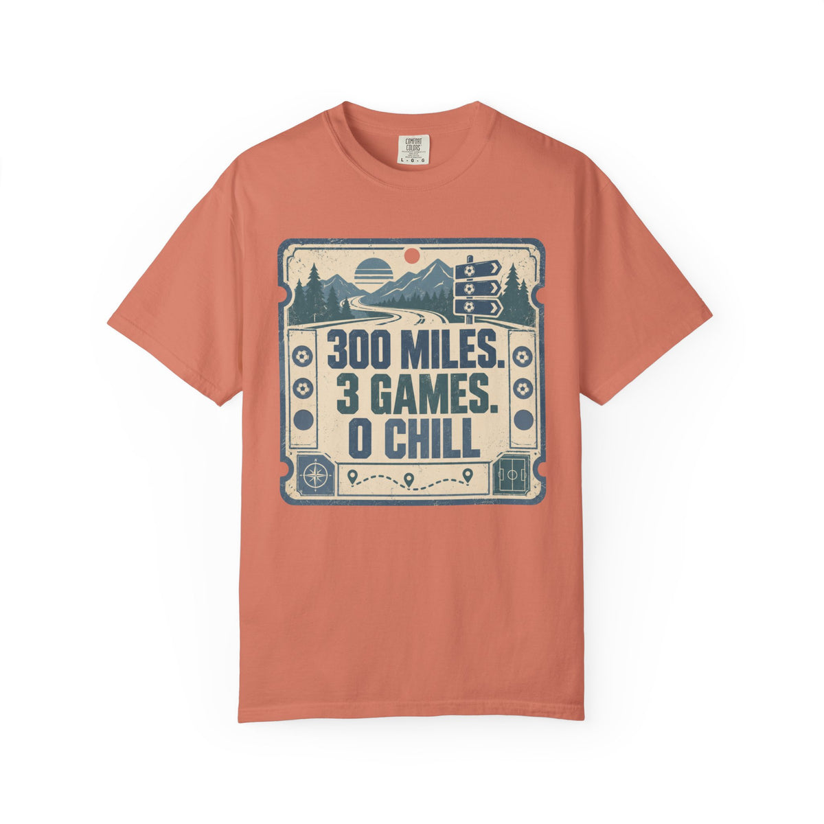 300 Miles. 3 Games. 0 Chill Illustrated T-shirt