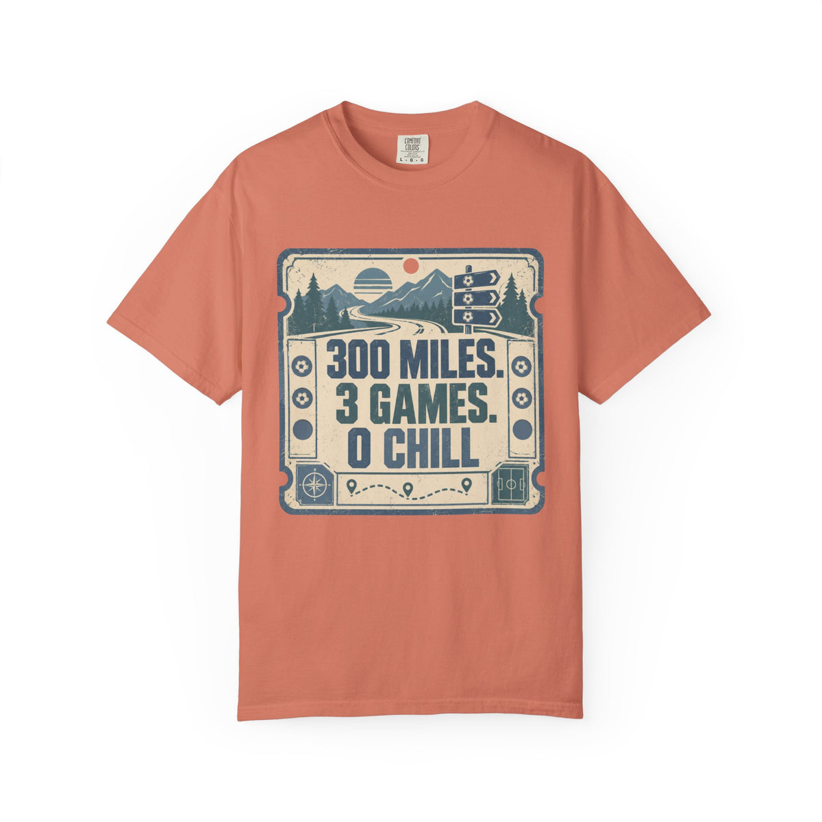 300 Miles. 3 Games. 0 Chill Illustrated T-shirt