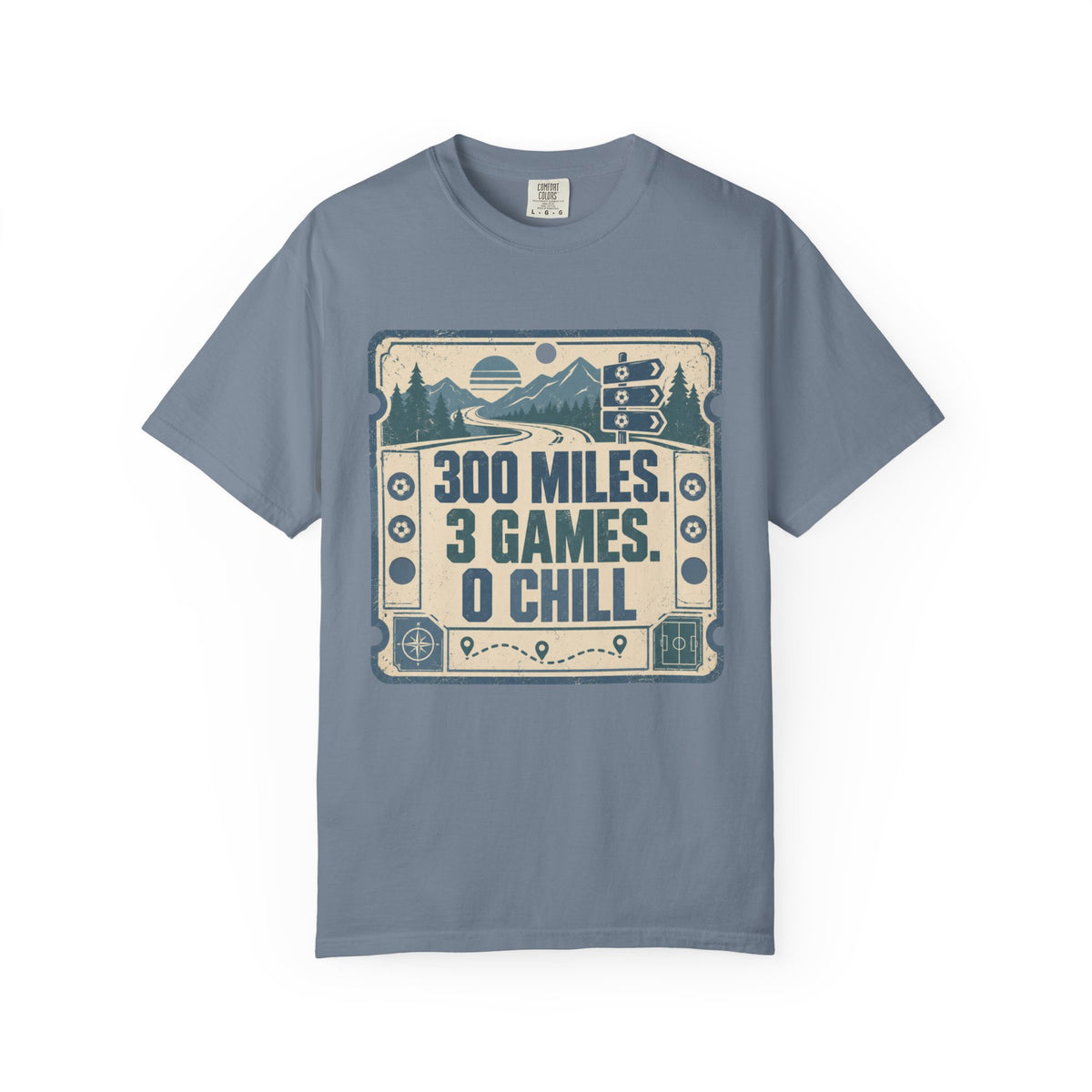300 Miles. 3 Games. 0 Chill Illustrated T-shirt