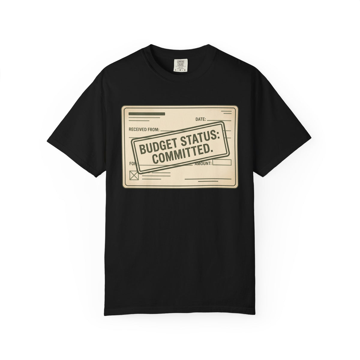 Budget Status: Committed. Illustrated T-shirt