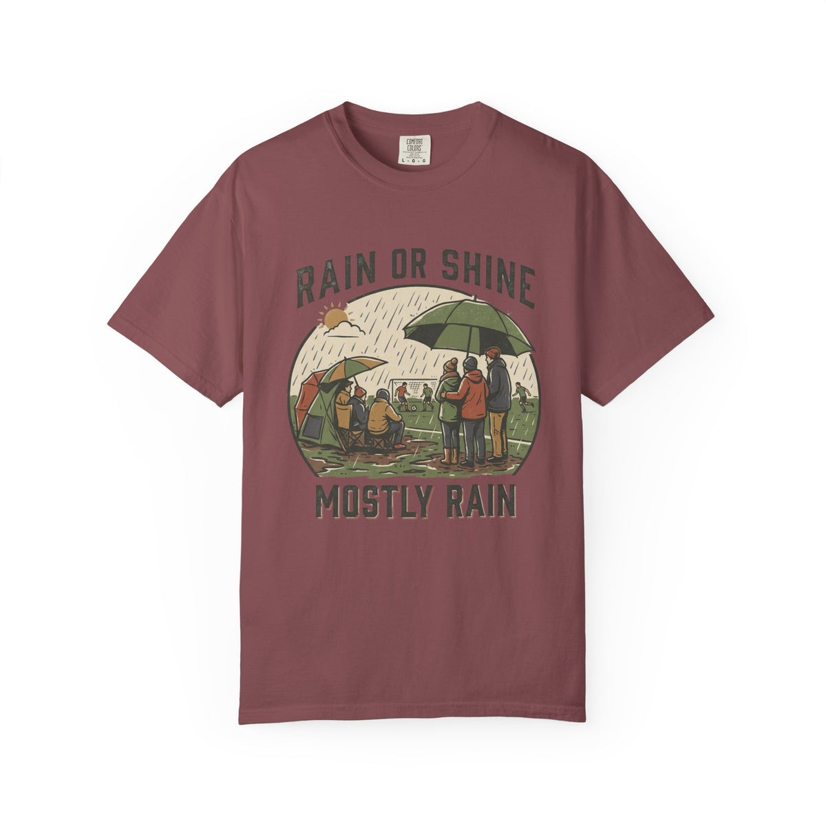 Rain Or Shine. Mostly Rain. Illustrated T-shirt