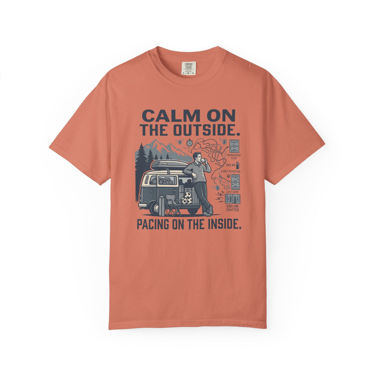 Calm On The Outside. Pacing On The Inside. Illustrated T-shirt