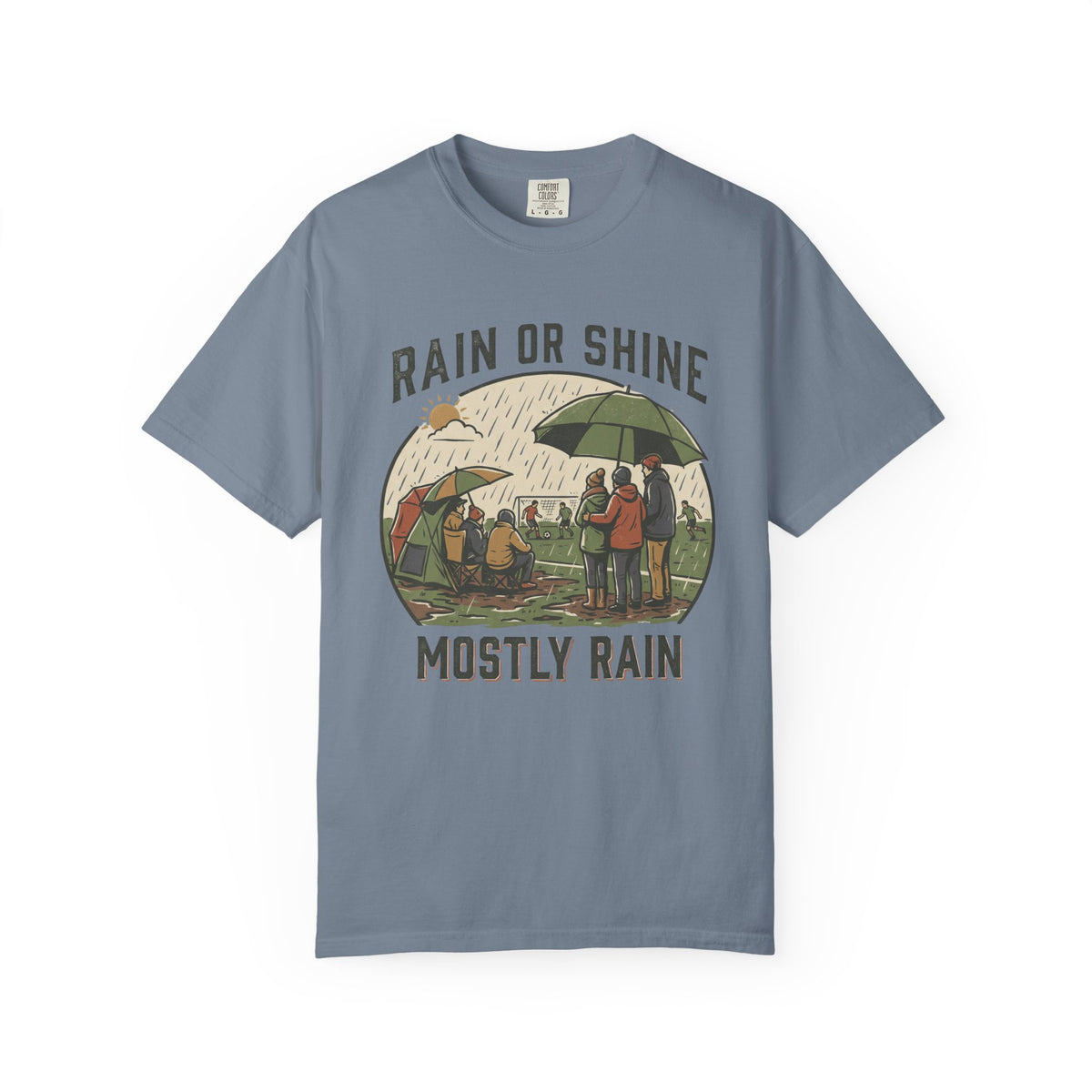 Rain Or Shine. Mostly Rain. Illustrated T-shirt
