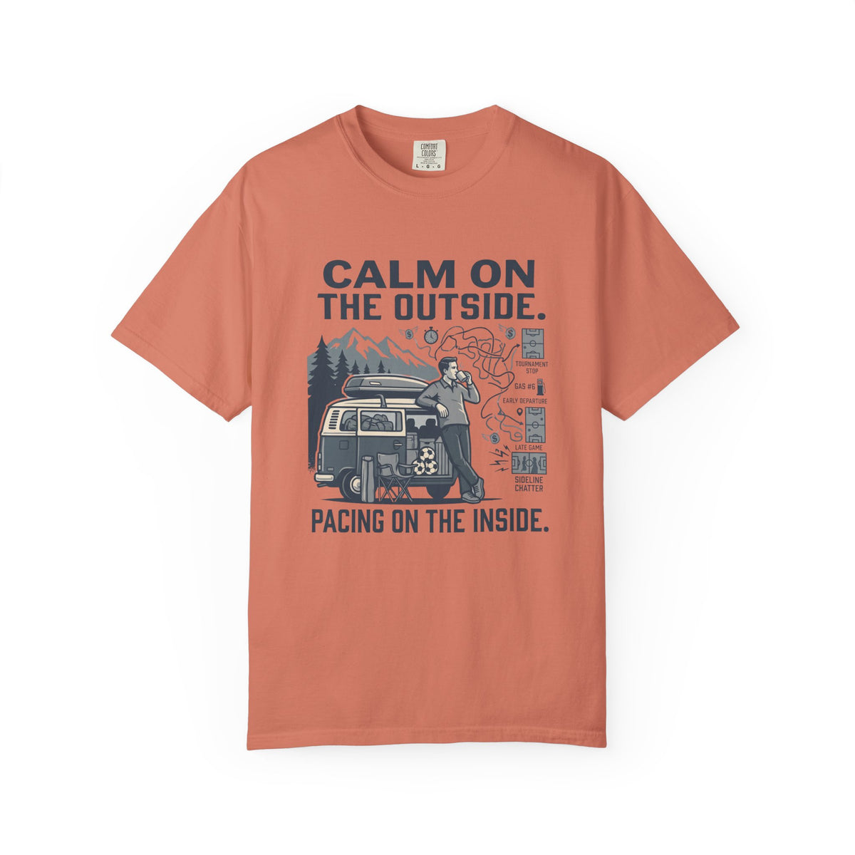 Calm On The Outside. Pacing On The Inside. Illustrated T-shirt