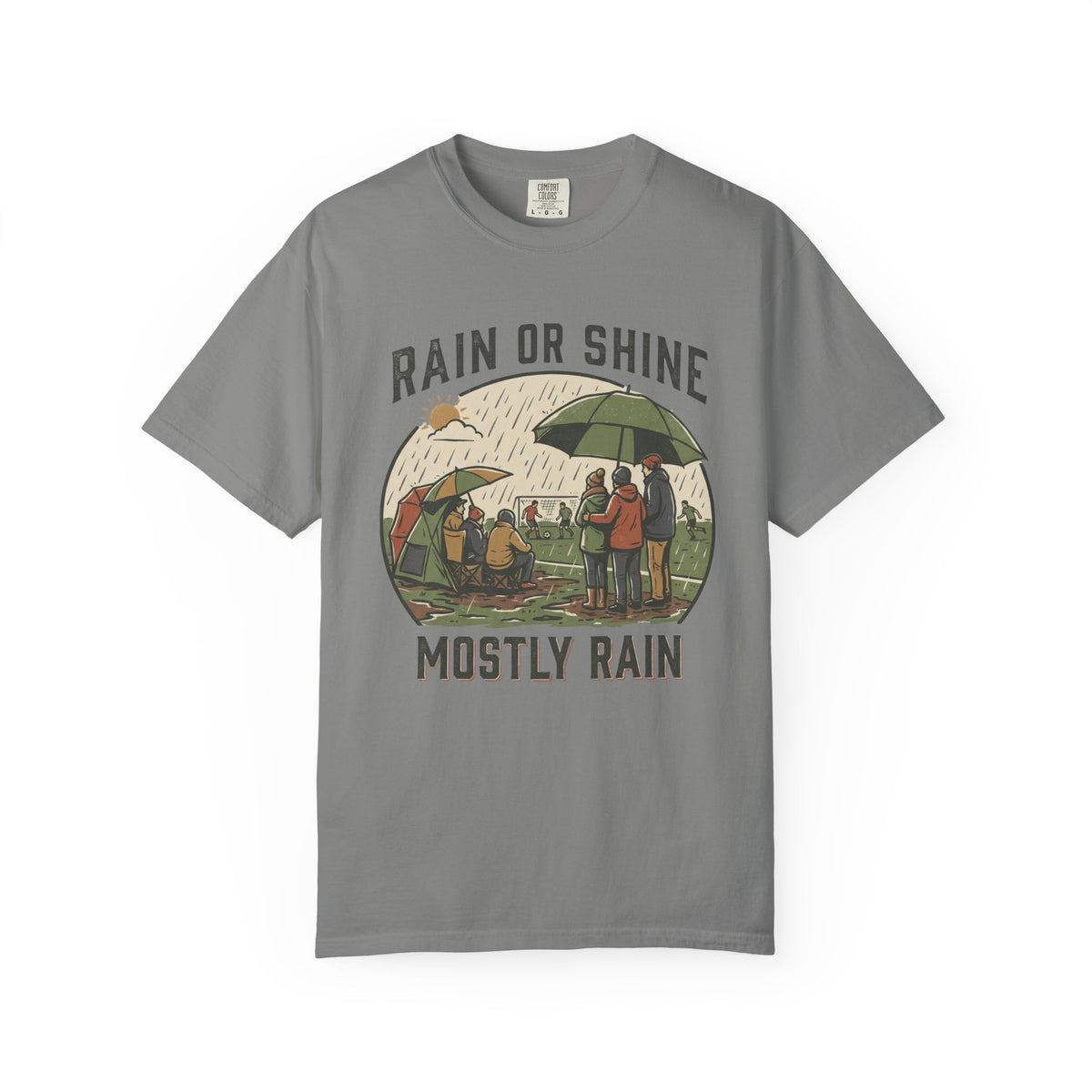 Rain Or Shine. Mostly Rain. Illustrated T-shirt