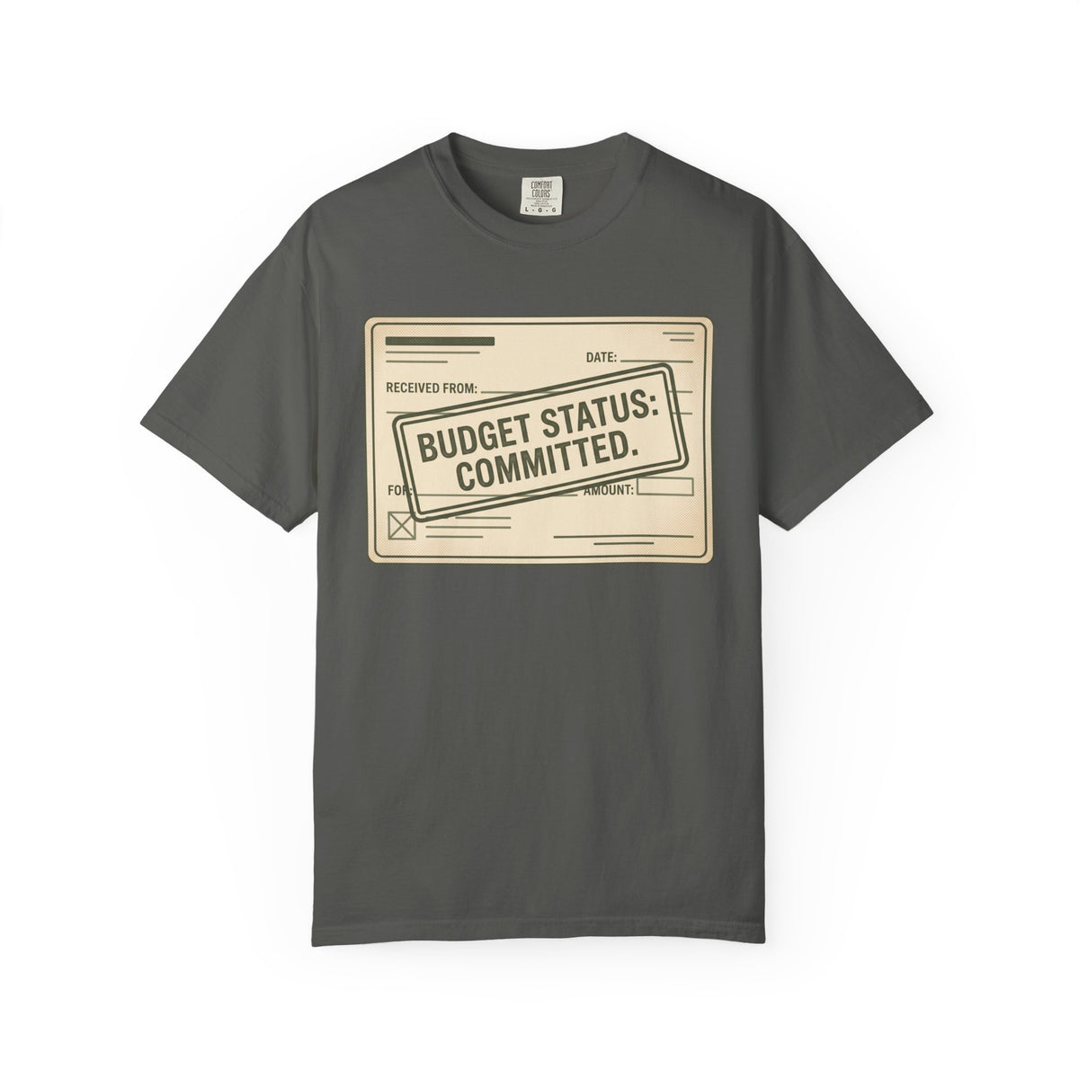 Budget Status: Committed. Illustrated T-shirt