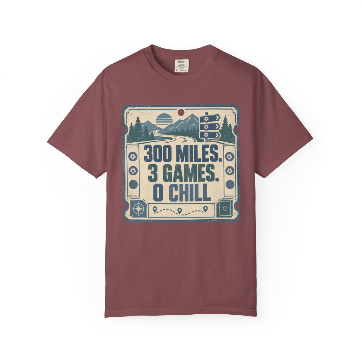 300 Miles. 3 Games. 0 Chill Illustrated T-shirt