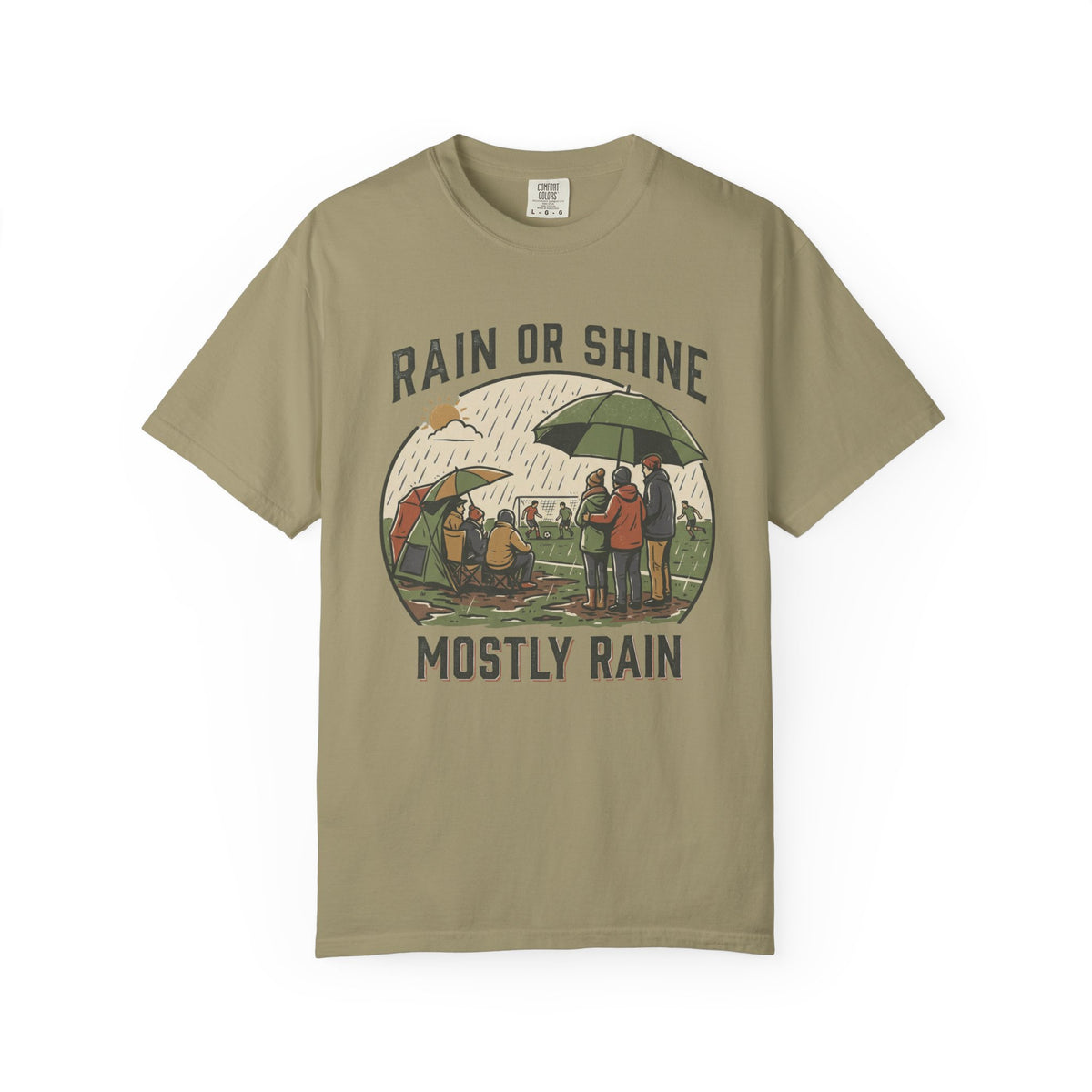 Rain Or Shine. Mostly Rain. Illustrated T-shirt