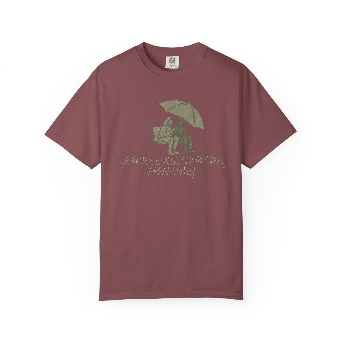 Weather Builds Character. Apparently. Illustrated T-shirt