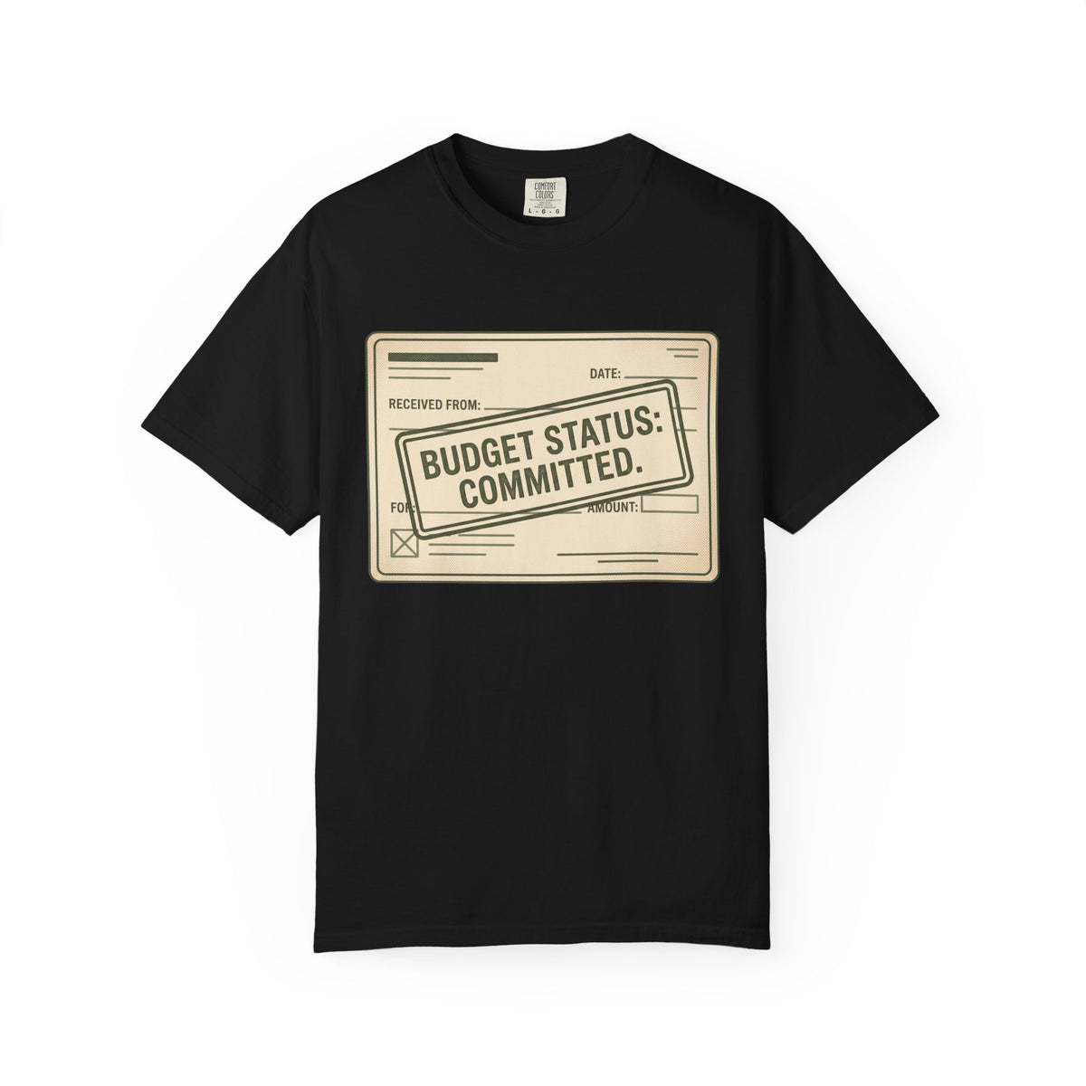 Budget Status: Committed. Illustrated T-shirt