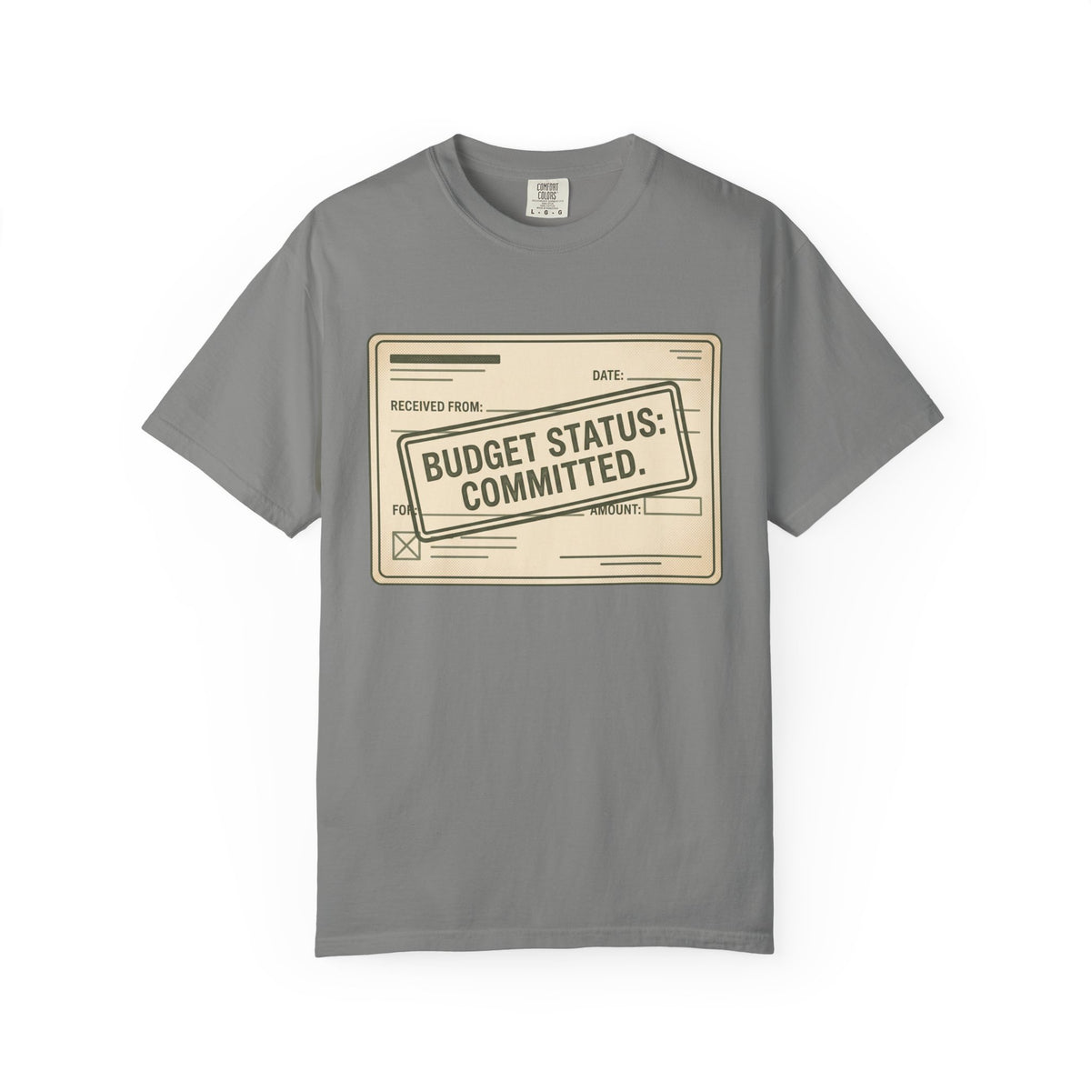 Budget Status: Committed. Illustrated T-shirt
