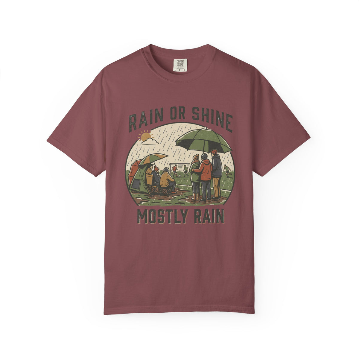 Rain Or Shine. Mostly Rain. Illustrated T-shirt