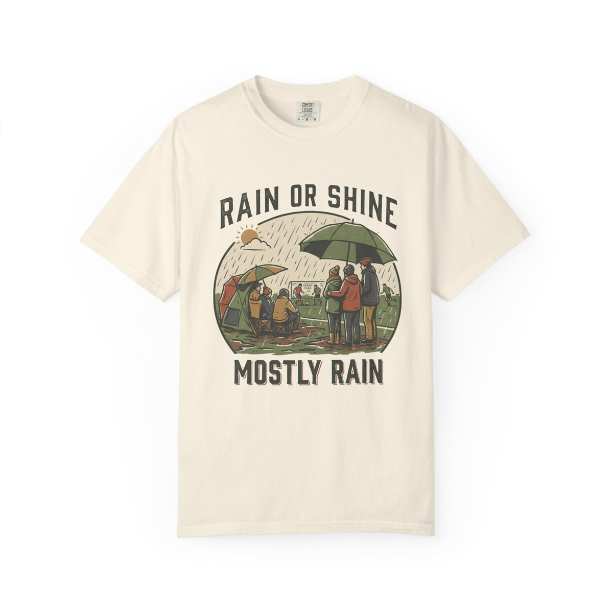 Rain Or Shine. Mostly Rain. Illustrated T-shirt