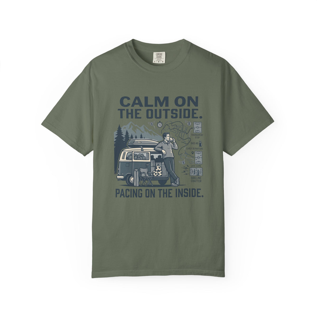 Calm On The Outside. Pacing On The Inside. Illustrated T-shirt