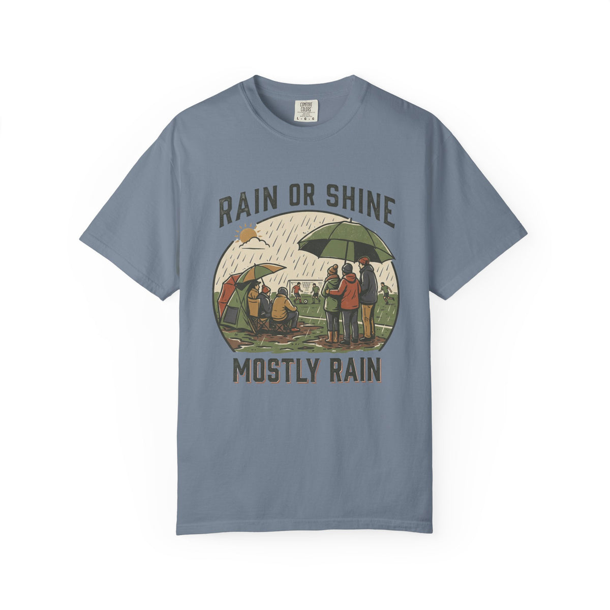 Rain Or Shine. Mostly Rain. Illustrated T-shirt