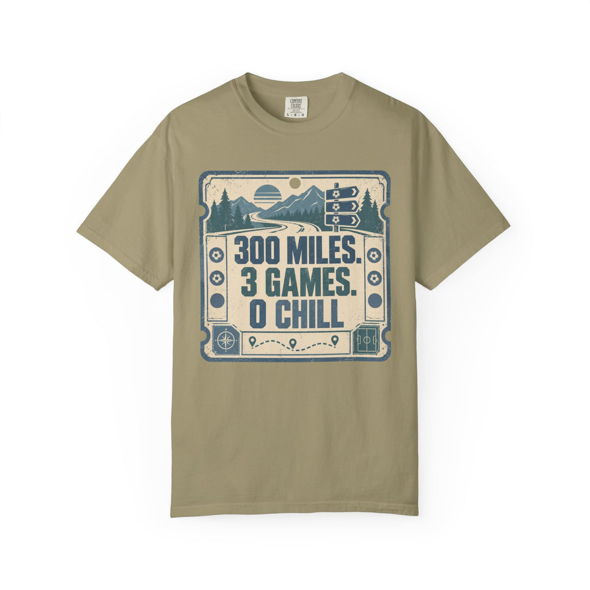 300 Miles. 3 Games. 0 Chill Illustrated T-shirt