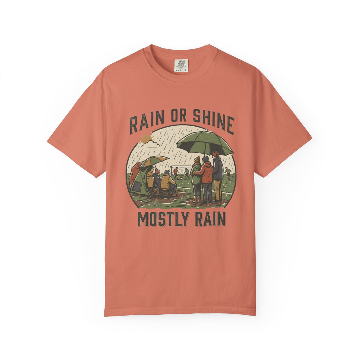 Rain Or Shine. Mostly Rain. Illustrated T-shirt