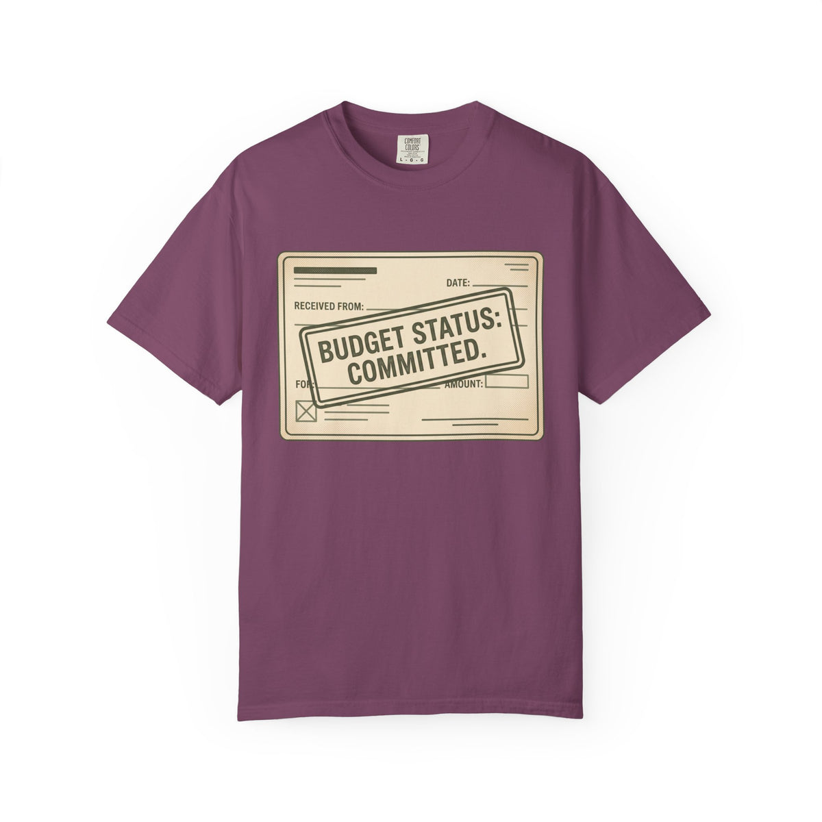 Budget Status: Committed. Illustrated T-shirt