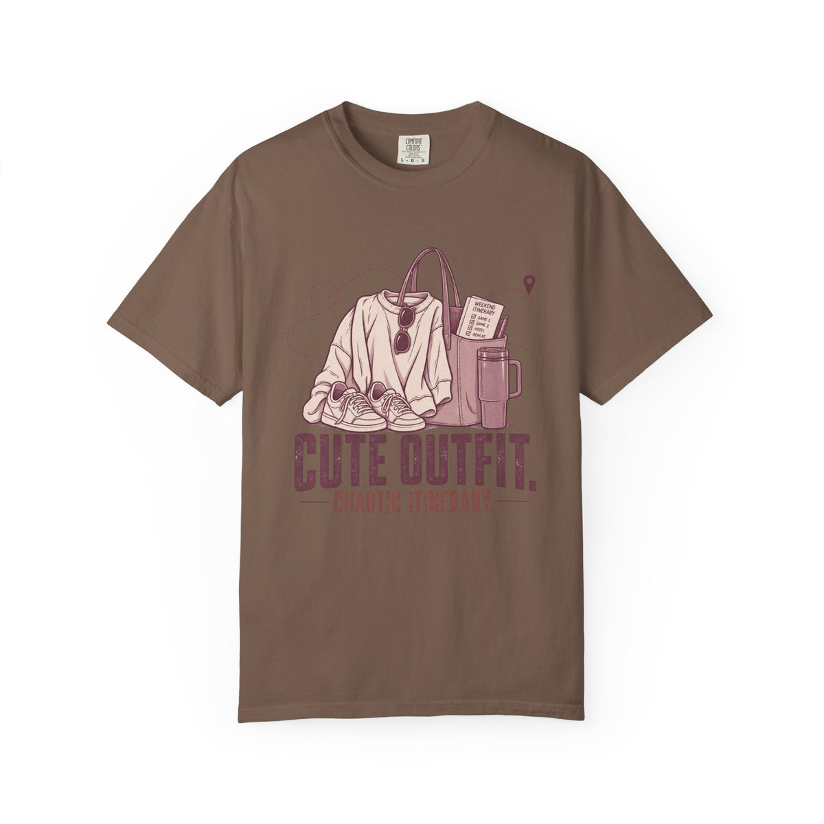Cute Outfit. Chaotic Itinerary. Illustrated T-shirt