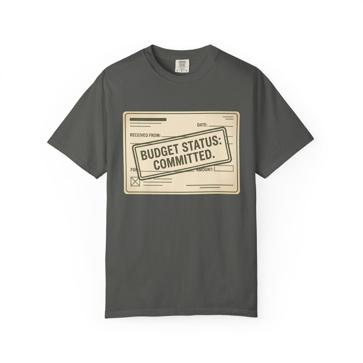 Budget Status: Committed. Illustrated T-shirt