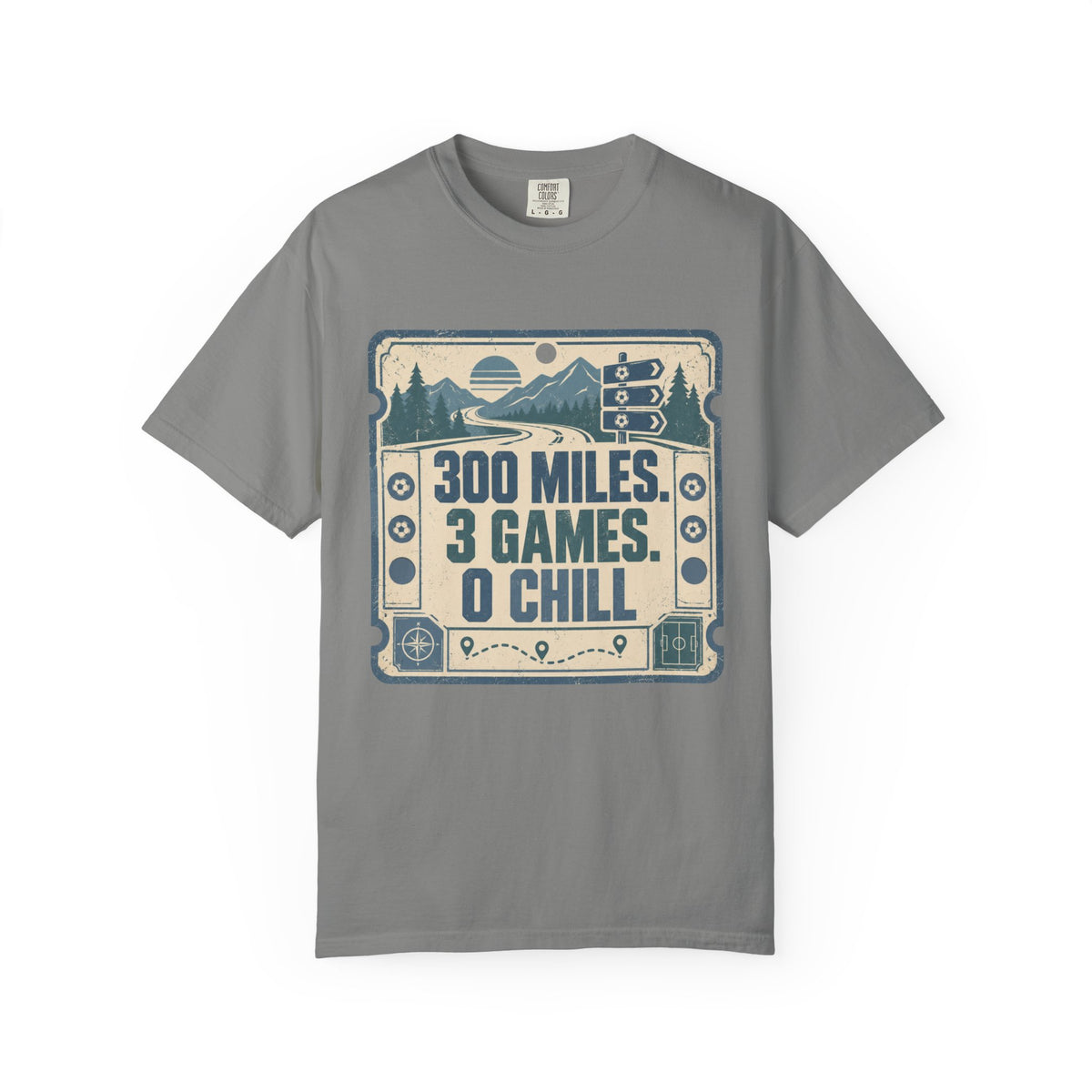 300 Miles. 3 Games. 0 Chill Illustrated T-shirt