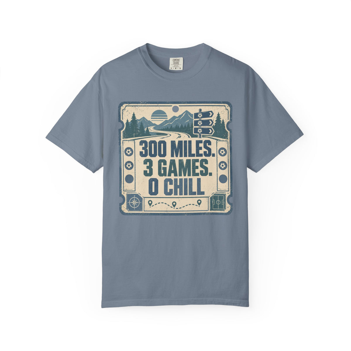 300 Miles. 3 Games. 0 Chill Illustrated T-shirt
