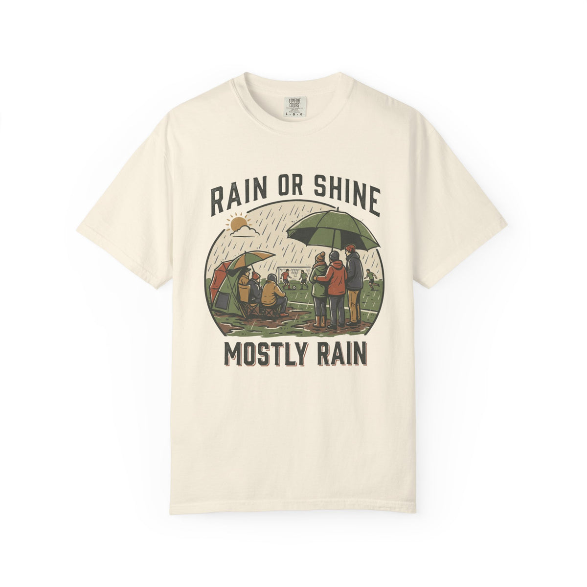 Rain Or Shine. Mostly Rain. Illustrated T-shirt