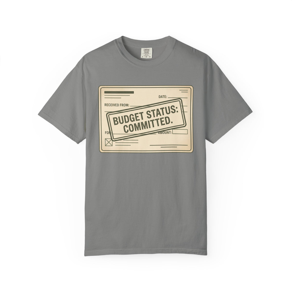 Budget Status: Committed. Illustrated T-shirt